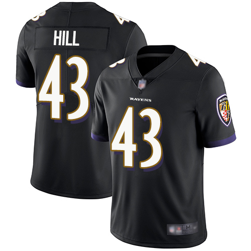 Baltimore Ravens Limited Black Men Justice Hill Alternate Jersey NFL Football #43 Vapor Untouchable